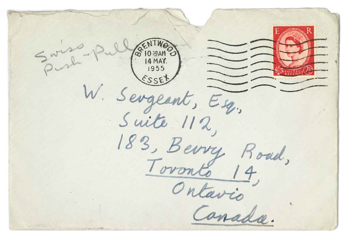 Letter to W. Sargeant envelope