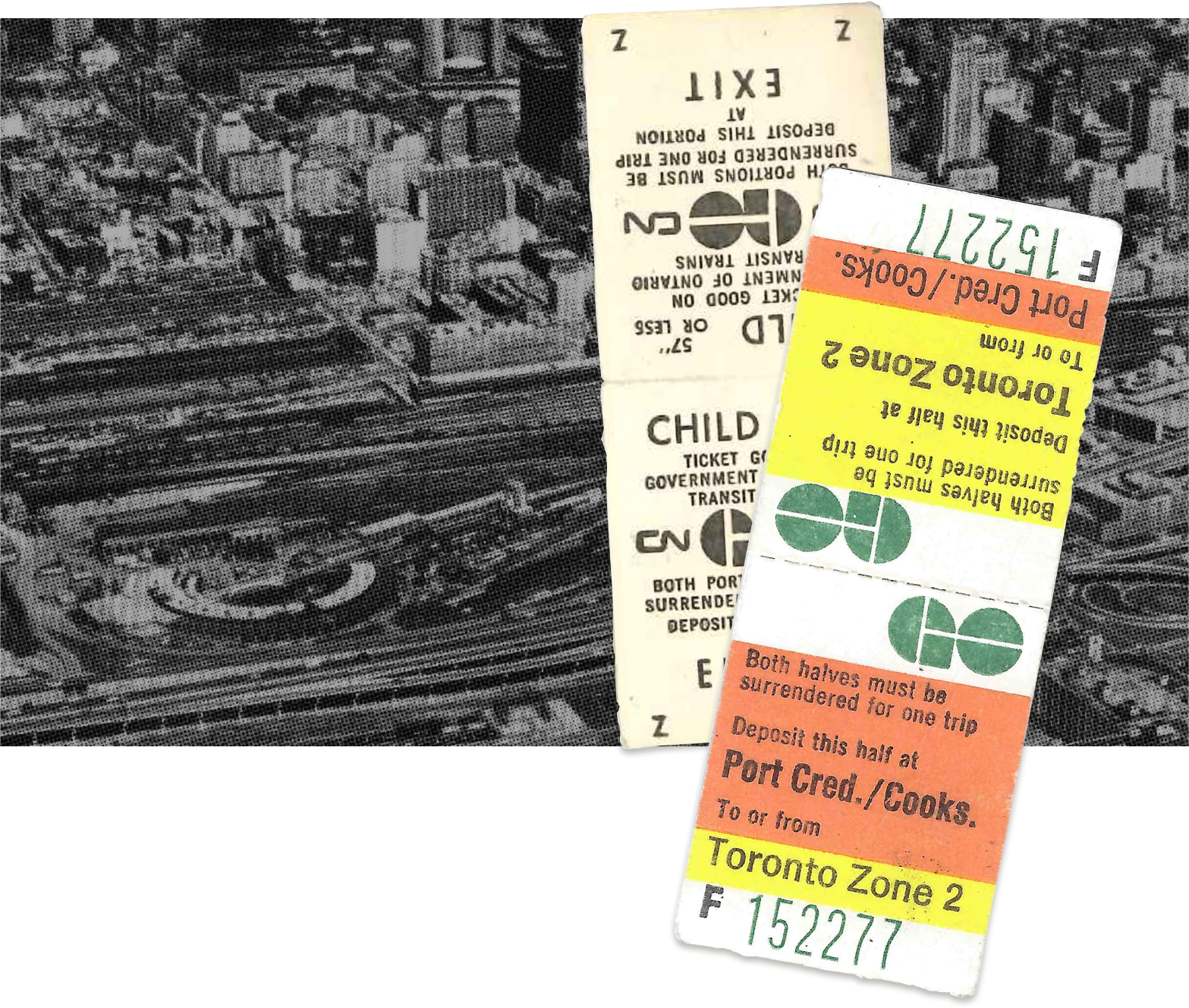 GO transit fare ticket circa 1960s